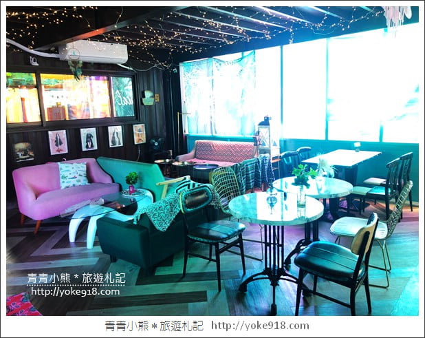嘉義水上景點》格林威咖啡廳，夢幻美式咖啡廳~市集風場景 @青青小熊＊旅遊札記