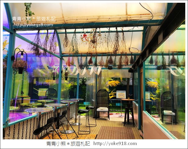 嘉義水上景點》格林威咖啡廳，夢幻美式咖啡廳~市集風場景 @青青小熊＊旅遊札記