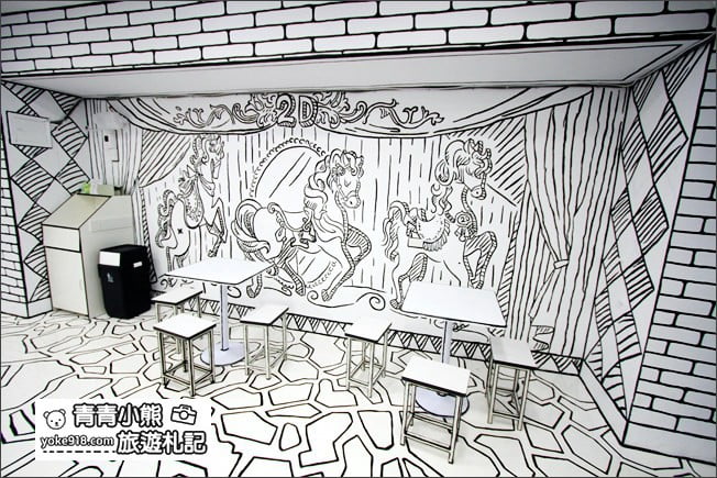 台中新景點》2D cafe．最夯的復古2D風潮，約會拍照~融入童趣風場景裡 @青青小熊＊旅遊札記